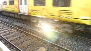 Merseyrail 507 009 making arcs at Birkdale station [upl. by Ebbarta]