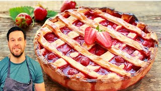 How To Make Strawberry Rhubarb Pie From Scratch [upl. by Eiuqcaj]