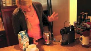 Nespresso Aeroccino Plus Frother Review Frothing Almond Milk [upl. by Ringler]