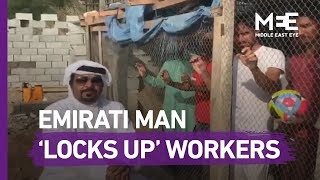 UAE man holds Indian workers in cage [upl. by Waechter]