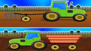 Trattore Formazione amp Uses  Cartoon per i bambini  video didattico  Learn Farm Vehicles [upl. by Attenoj]