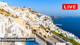 🔴 Recorded live footage webcam from Santorini  Greece [upl. by Anhpad919]